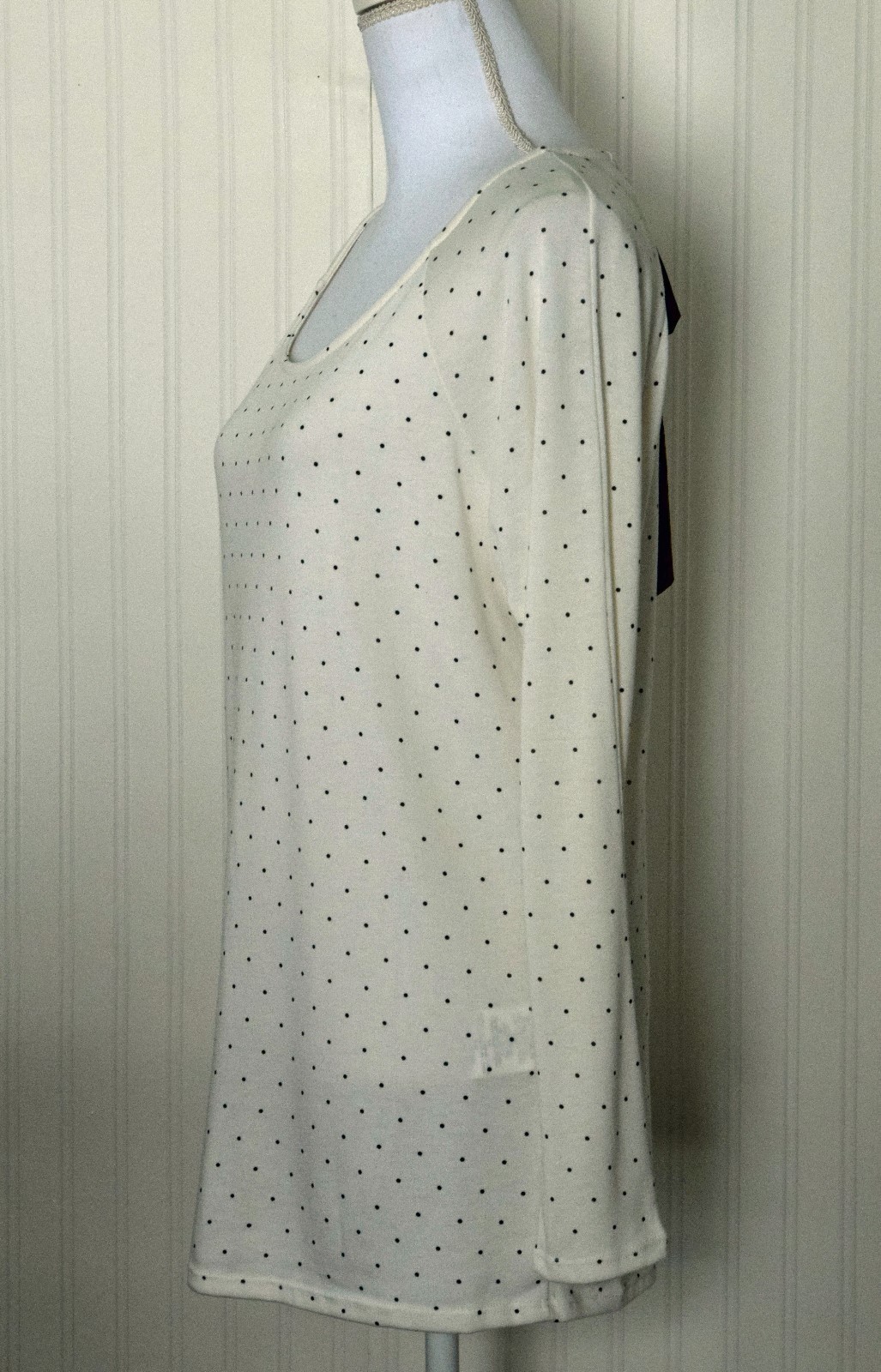 ENVIE DE FRAISE Viscose Ivory and Black dots A line Maternity Top Women's 8  10