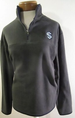 NWT NHL Seattle Kraken Womens 1/4-Zip Logo Pullover Jacket M Charcoal