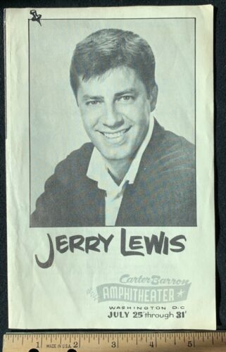 Jerry Lewis and His All Star Show Carter Barron July 1957 Vintage Program