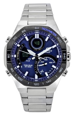 casio edifice ecb 2200dd 1a windflow series solar power black ion plated watch 116057070363