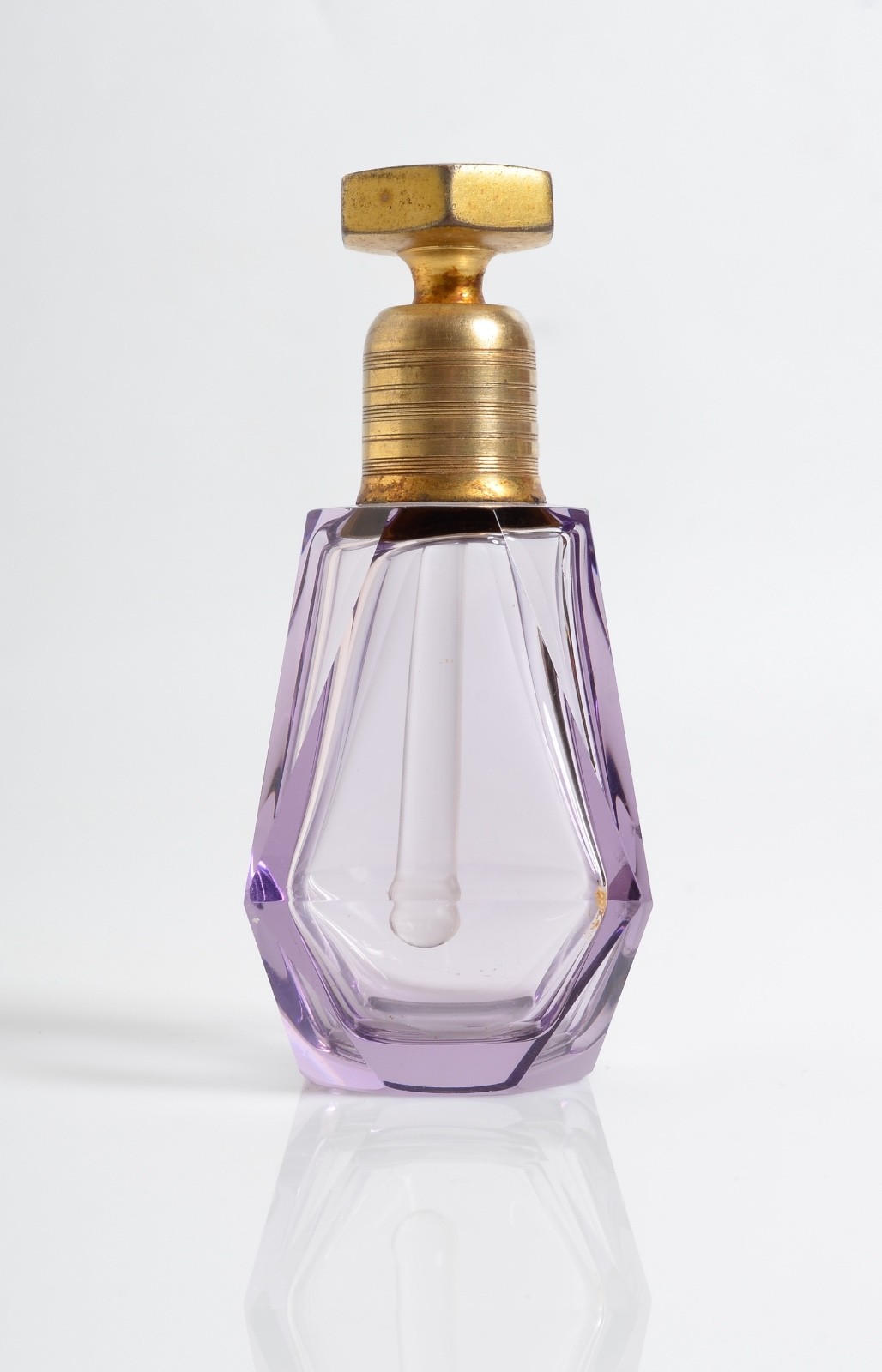 Antique Victorian Glass Scent Perfume BOTTLE, Purple color, Solarized glass