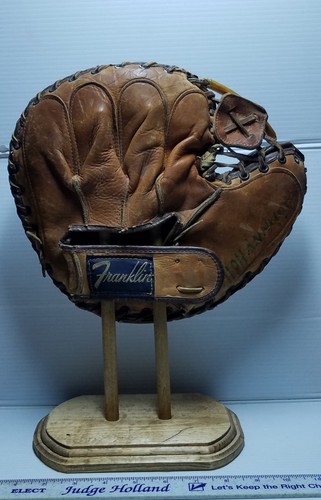 Vintage Baseball Glove Display Stand Wood Stained and Sealed