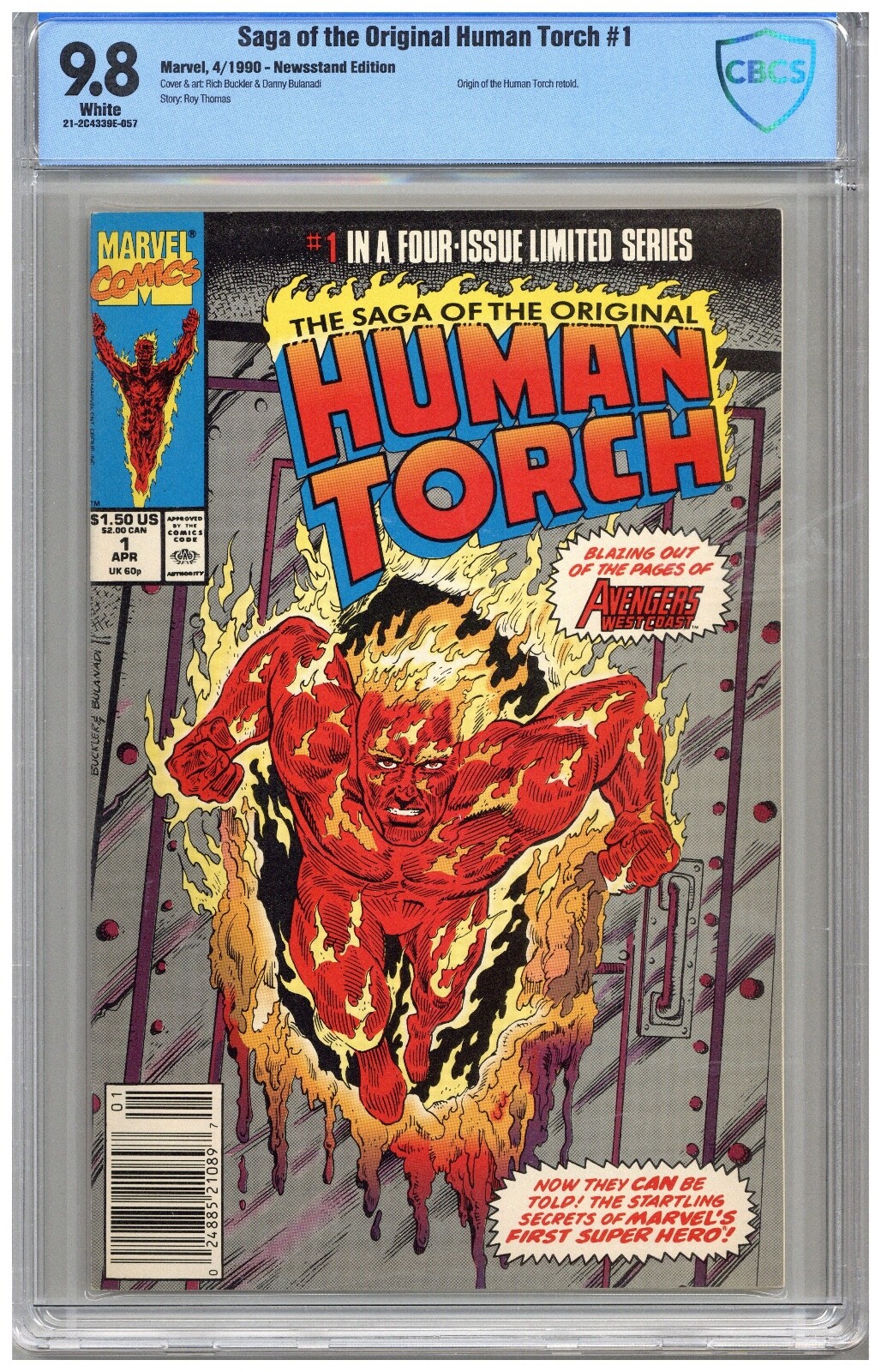 Saga of the Original Human Torch # 1 CBCS 9.8 NMMT White pgs