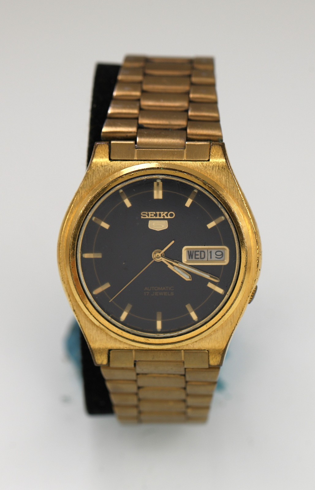 Seiko 5 Watch Men 7009-3179 Automatic 17 Jewels Gold