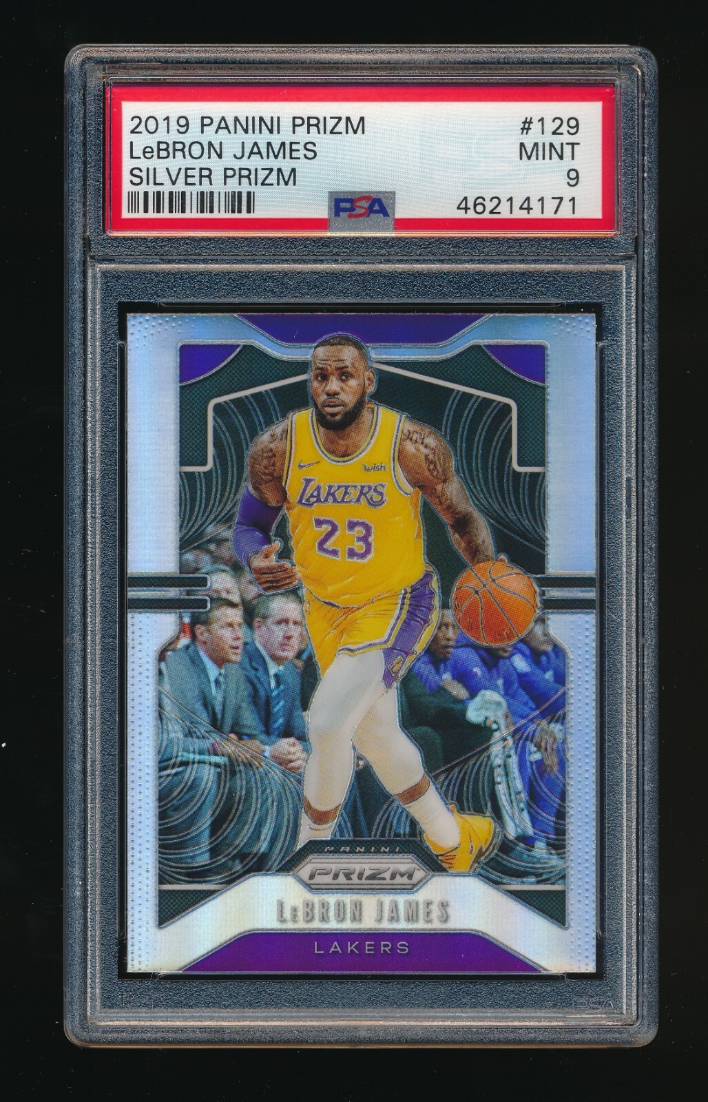 PSA 9 LEBRON JAMES 2019-20 PANINI PRIZM PRIZMS SILVER #129