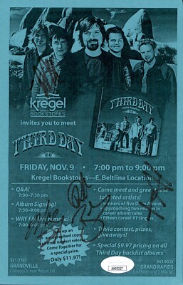 Third Day 5.5x8.5 Live Concert Flyer Signed By 5 JSA COA