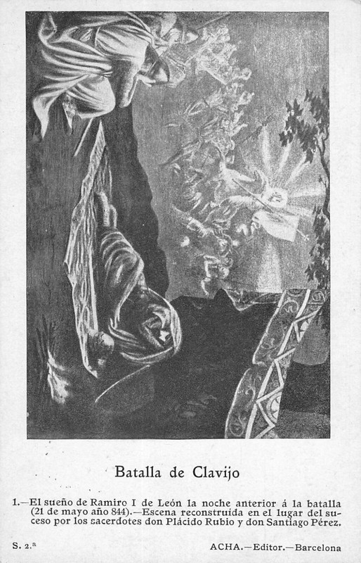 Cpa Espagne Batalla De Clavijo