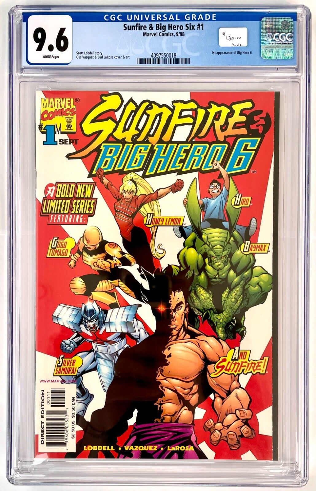 Marvel Comics CGC Grade 9.6 / Sunfire & Big Hero Six- Issue Marvel Comics CGC Grade 9.6 / Sunfire & Big Hero Six- Issue