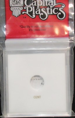 CAPITAL PLASTICS: ''VPOCENT'' 3-1/2X3-1/2'' CENT COIN DISPLAY W/FREE SHP.