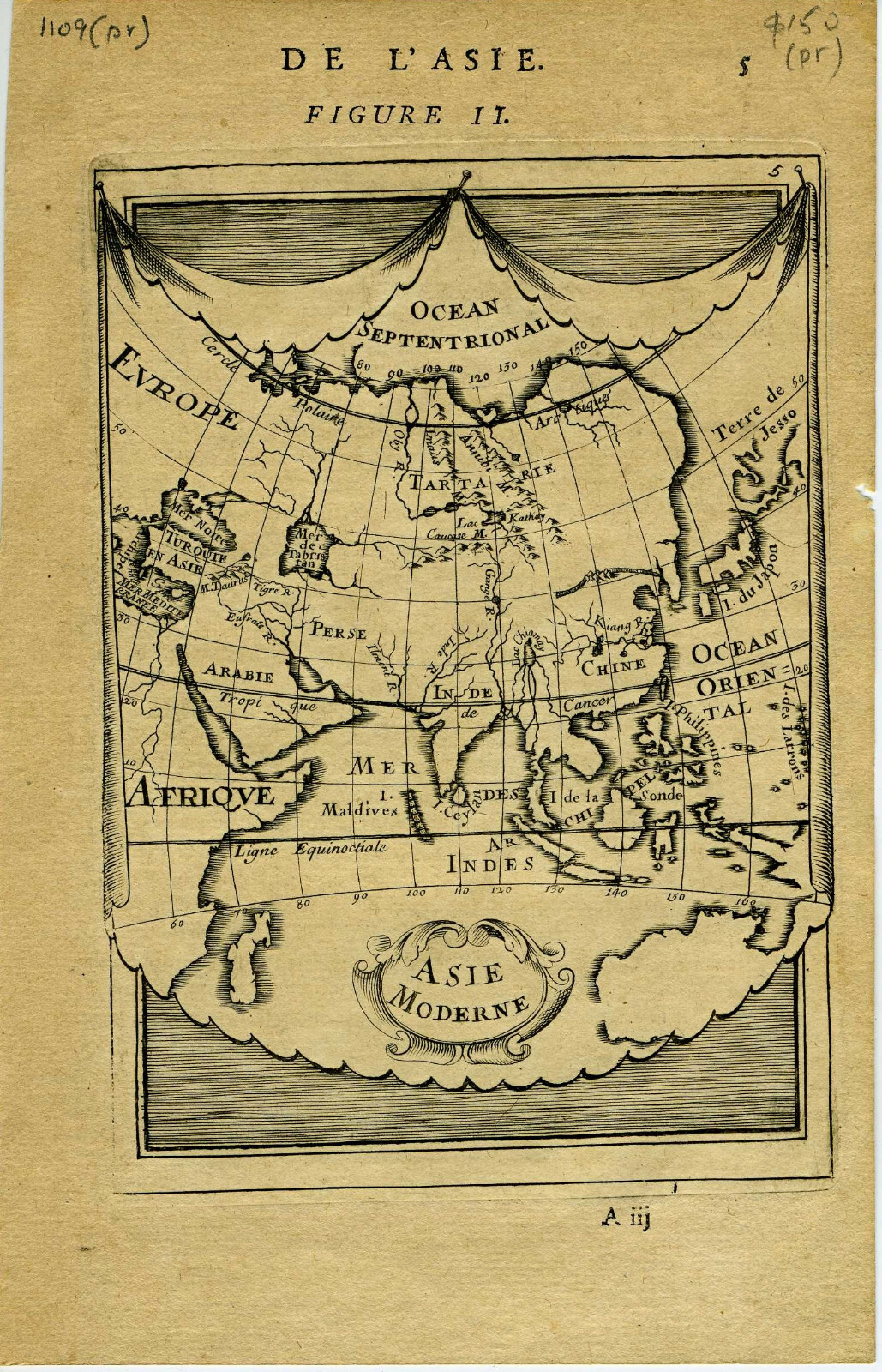 1683 Genuine Antique maps (2) Ancient & Modern Asia. A M Mallet