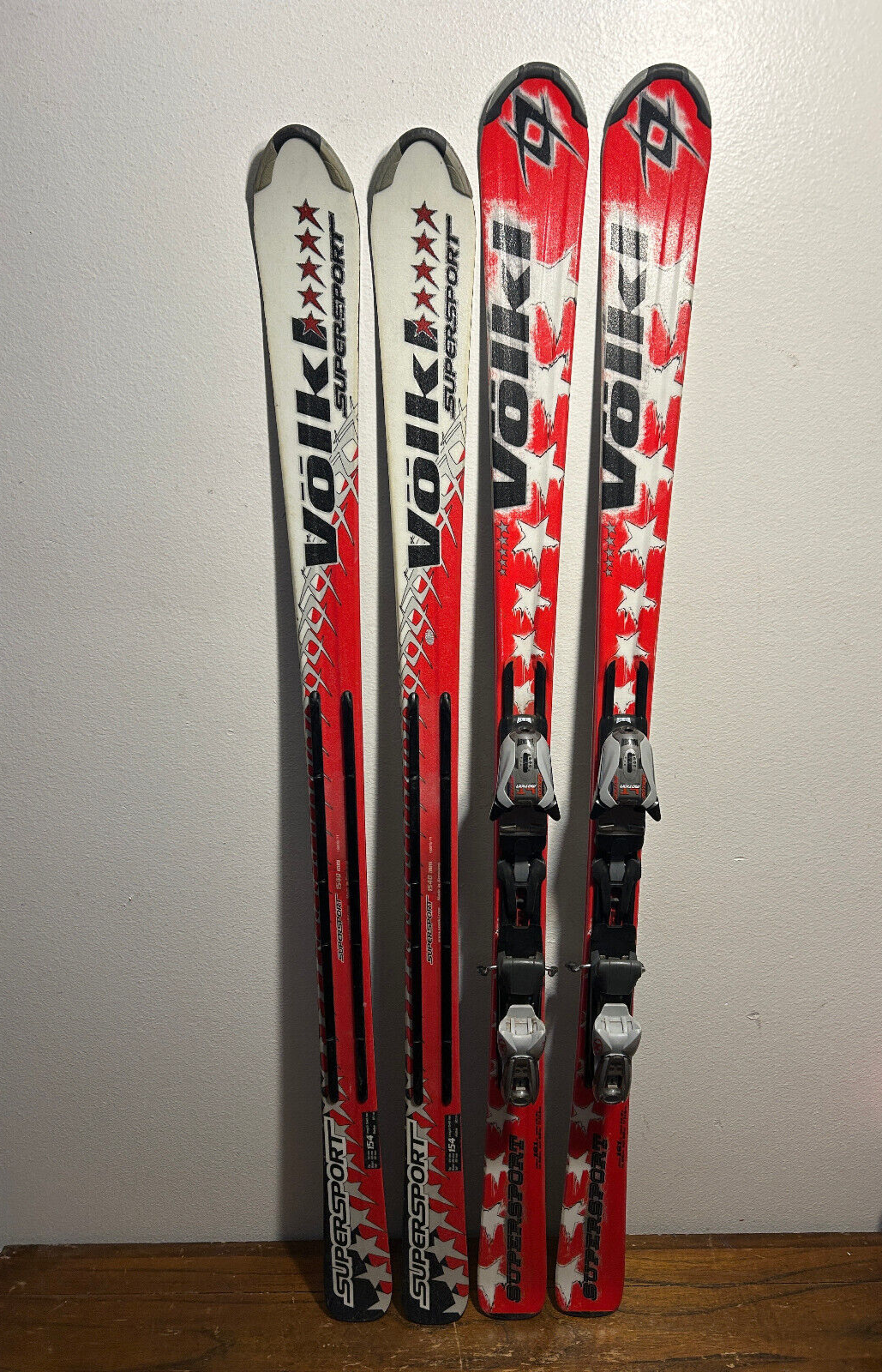 2 Pairs Volkl Supersport Downhill Carving Skis 161 & 154 cm 2 Pairs Volkl Supersport Downhill Carving Skis 161 & 154 cm