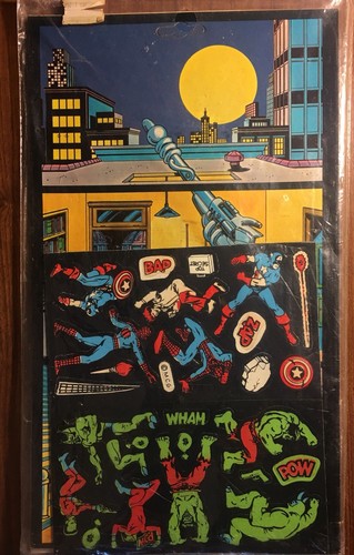 1979 MARVEL SUPER HEROES STAND-UP PLAY SET SPIDER-MAN/HULK/CAP AMER NEW UNPUNCH
