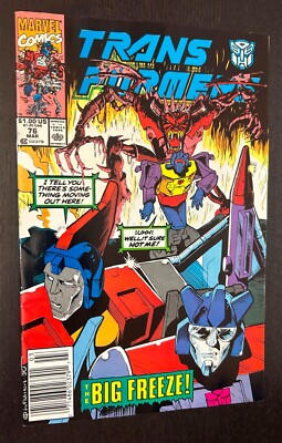 TRANSFORMERS #76 (Marvel Comics 1991) -- NEWSSTAND VARIANT -- Low Print Run FNVF