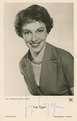 Inge Egger- Signed Vintage Picture Postcard (Austrian Actress)