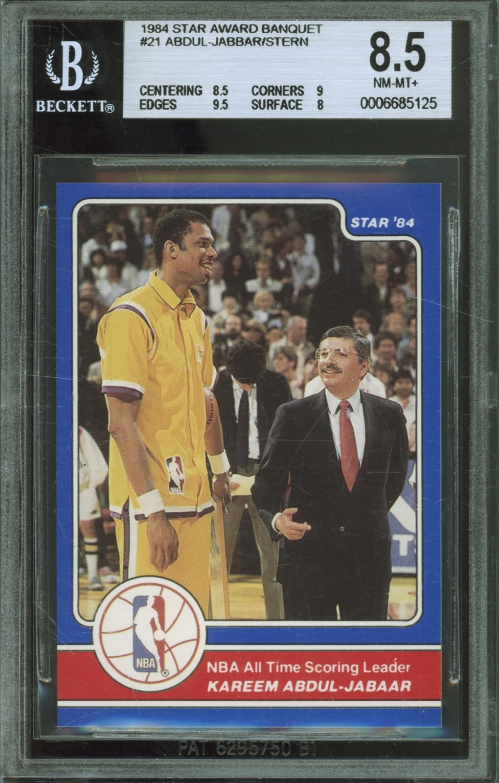 1984 Star Basketball #21 Kareem Abdul-Jabbar Stern NM-MT+ BGS 8.5