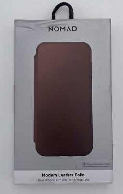 NOMAD Modern Leather Folio for iPhone 13 Pro - Brown  (Slightly Distressed Box)