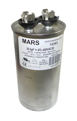 1224 a MARS 12243 35.0 uF +/-6% 440 VAC/B Motor Run Capacitor 50