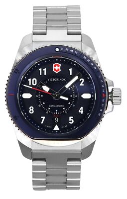 Pre-owned Victorinox Journey 1884 Swiss Made Blue Dial Quartz Diver 241978 200m Mens Watch