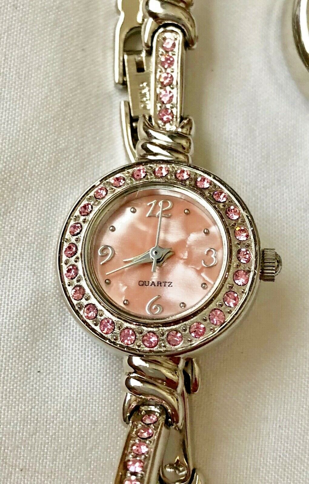 Lot 4 Silvertone Ladies Watches for Parts or Repair - Rhinestones