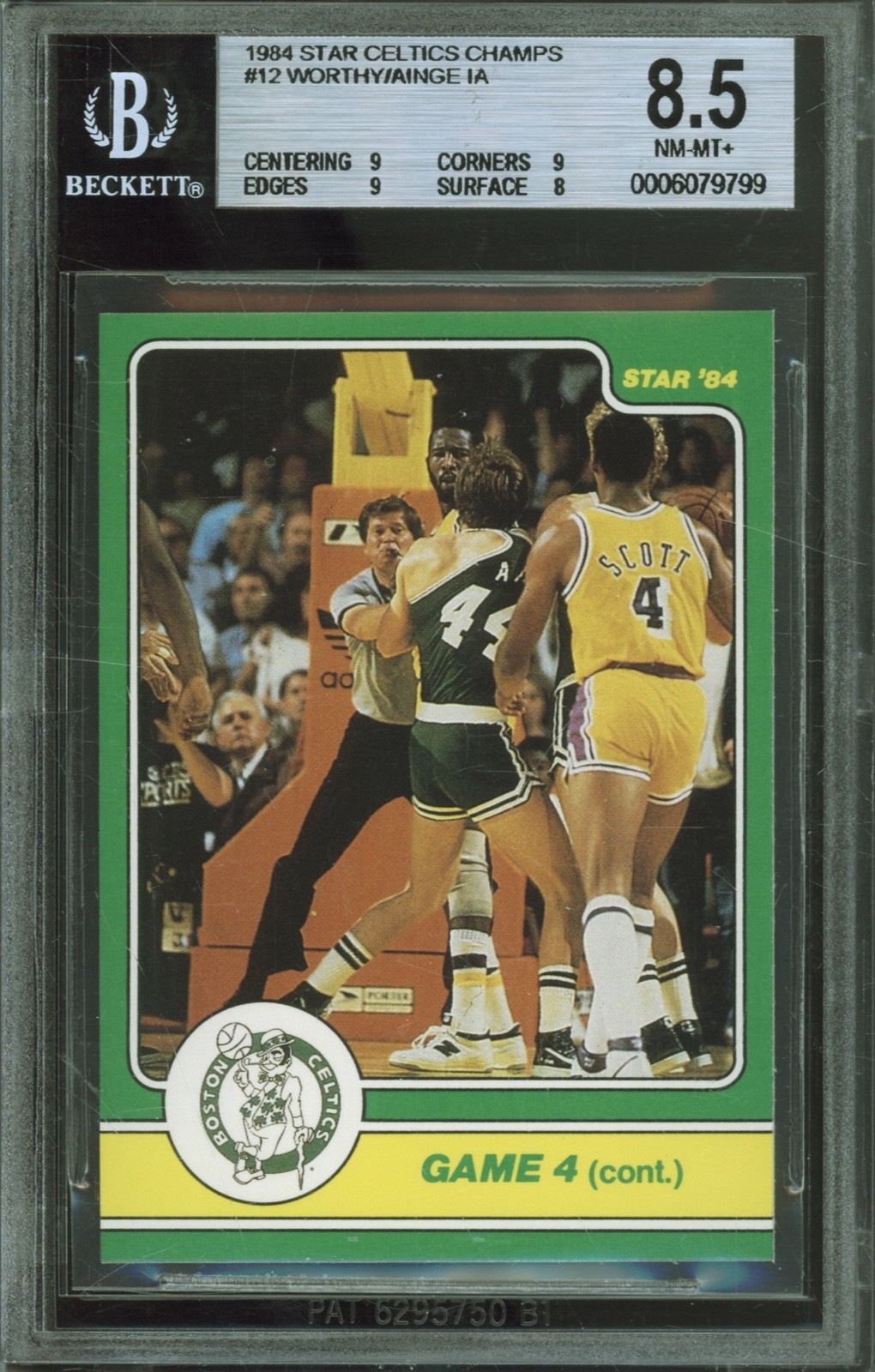 1984 Star Celtic Champs Basketball #12 James Worthy / Danny Ainge NM-MT+ BGS 8.5