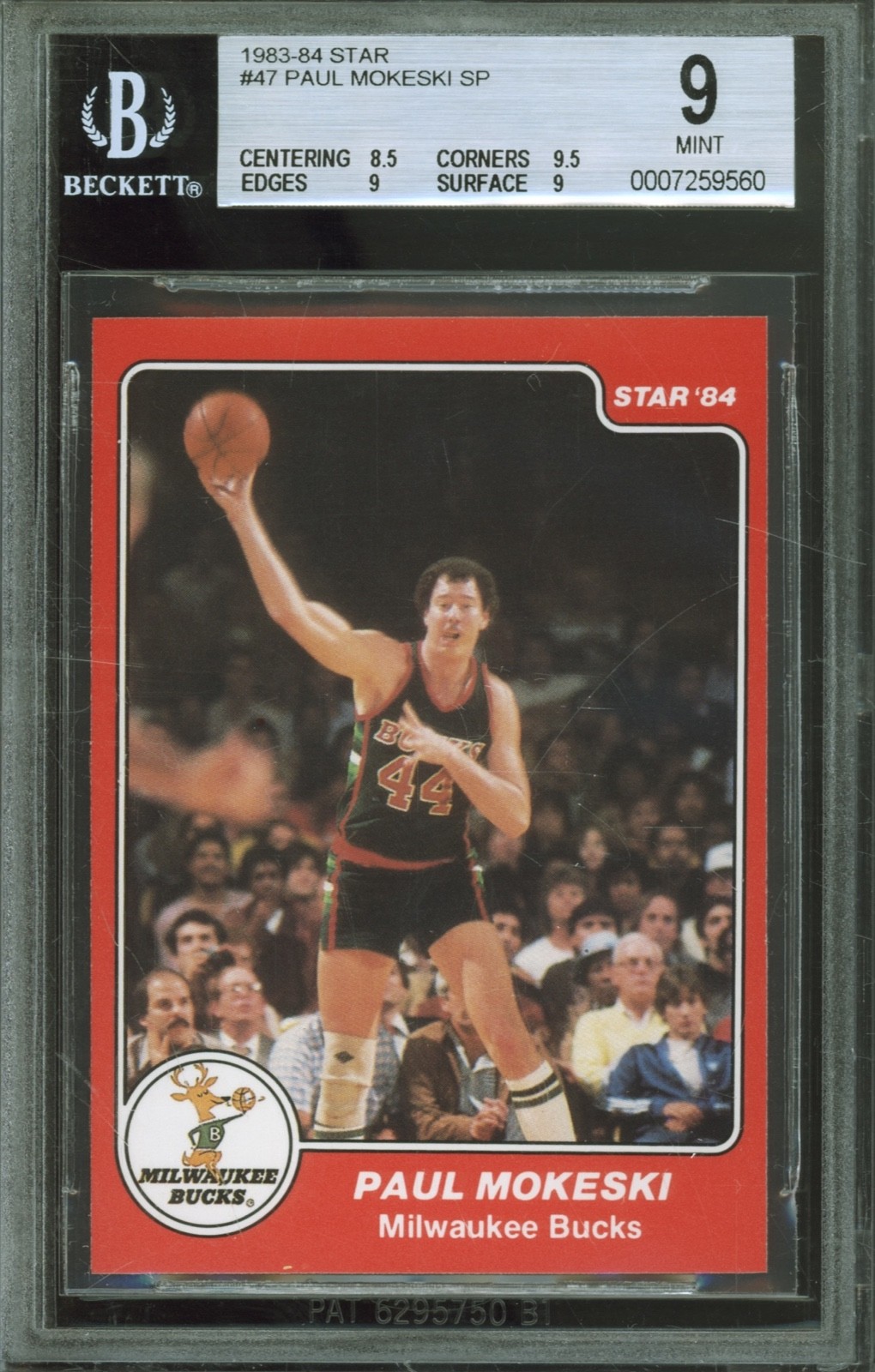 1983 Star Basketball #47 Paul Mokeski Mint BGS 9