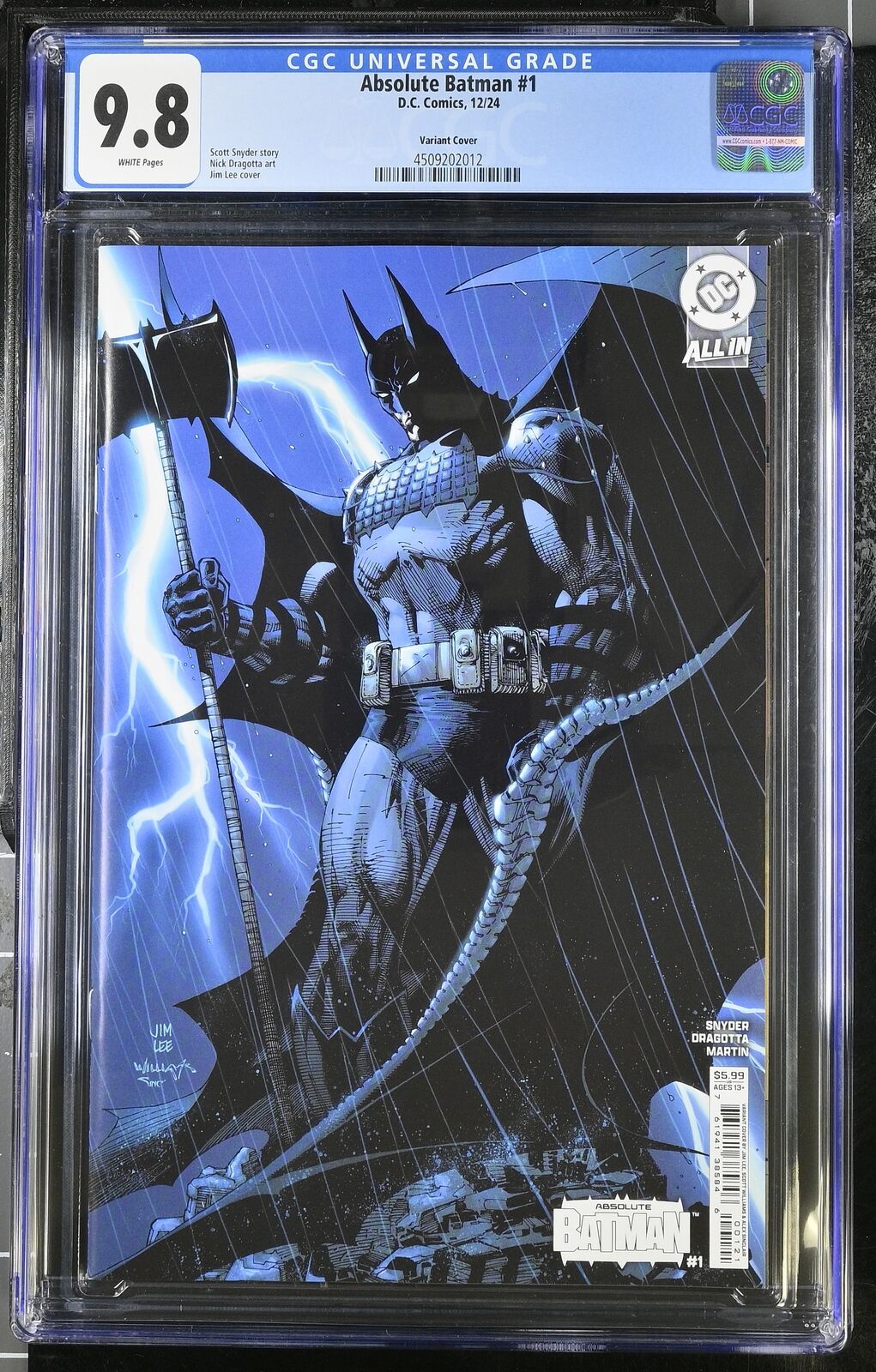 ABSOLUTE BATMAN #1 DC 2024 CVR C JIM LEE VARIANT CGC 9.8 NM ABSOLUTE BATMAN #1 DC 2024 CVR C JIM LEE VARIANT CGC 9.8 NM