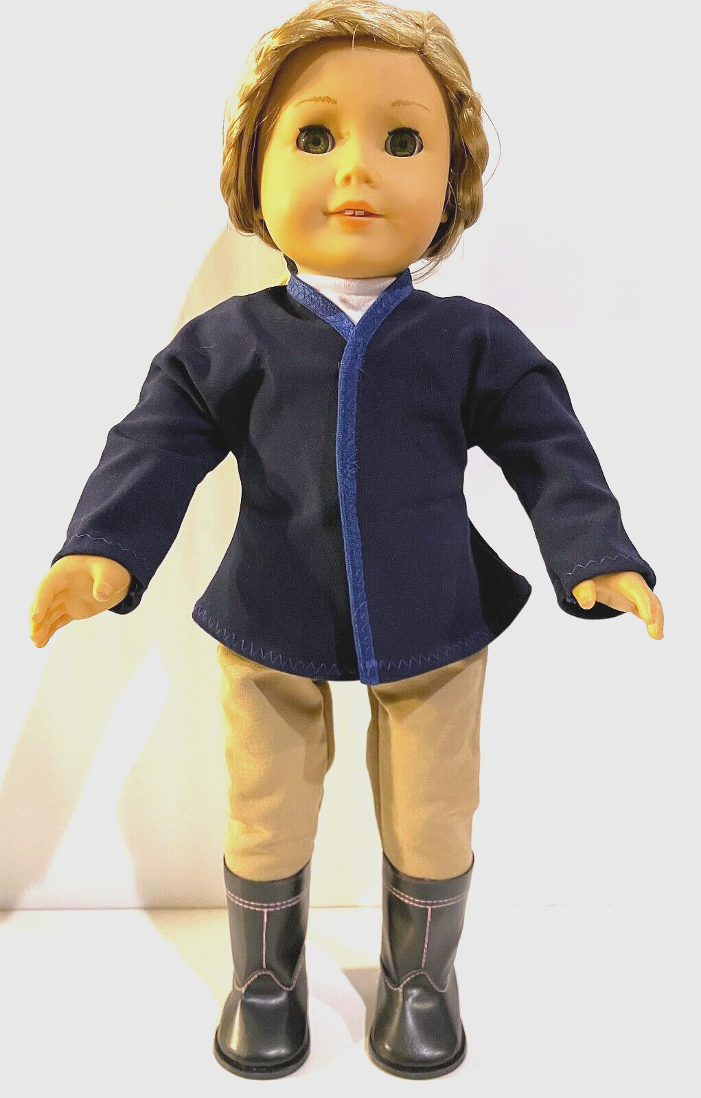 Equestrian Riding Outfit 18in Doll Clothes~Horse Top Blue Jacket Pants Boots #21