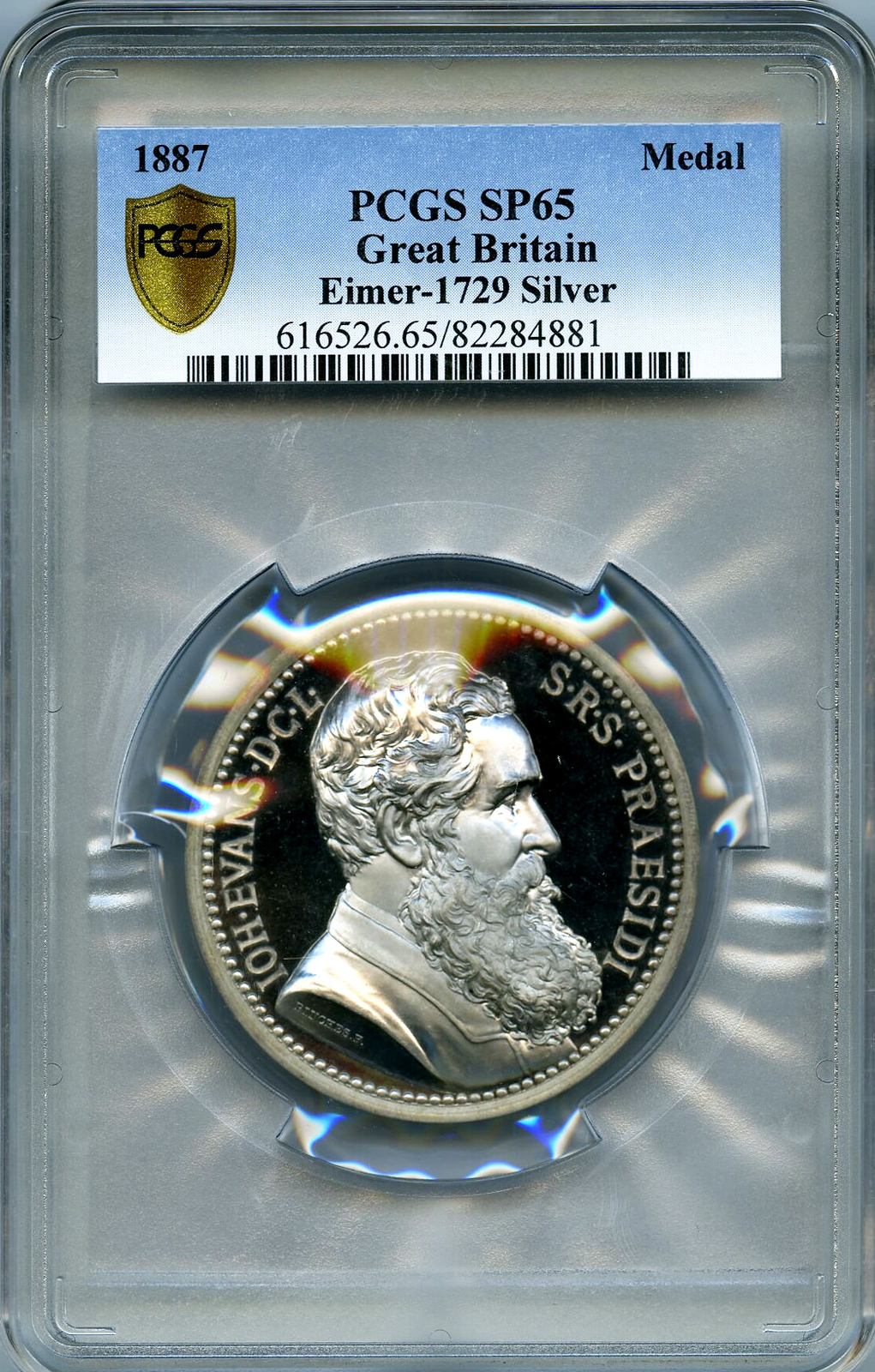 PCGS SP65 Great Britain Numismatic Society of London Golden Jubilee silver Medal