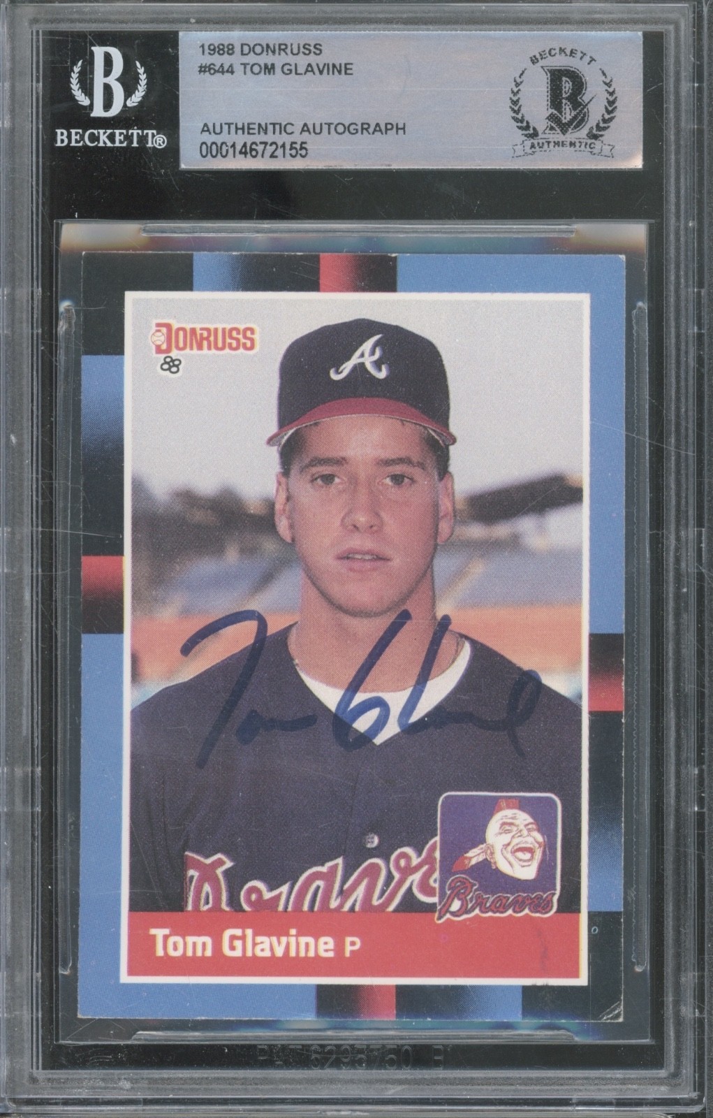 1988 Donruss #644 Tom Glavine Autograph RC Rookie BAS Beckett Authentic Auto