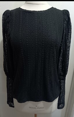 Express NWT Women's Black Lined Lace Top Size Medium