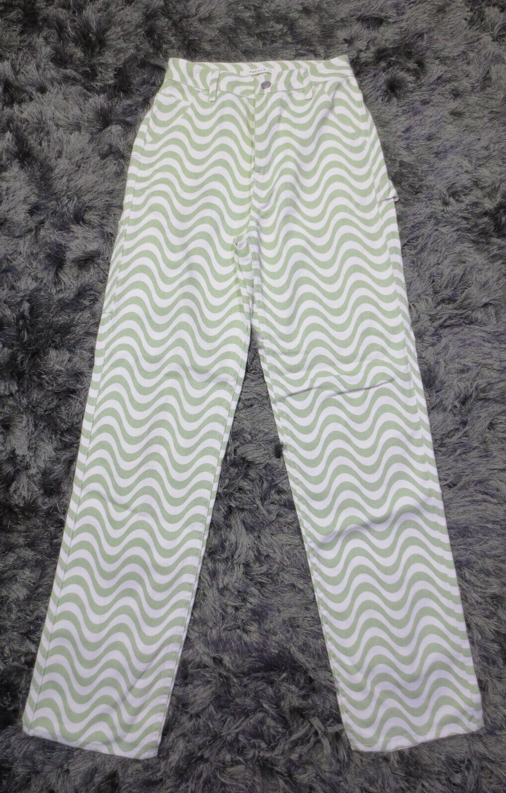 Pacsun Jeans 25 Green White Baggy Carpenter Denim 90s Pacsun Jeans 25 Green White Baggy Carpenter Denim 90s