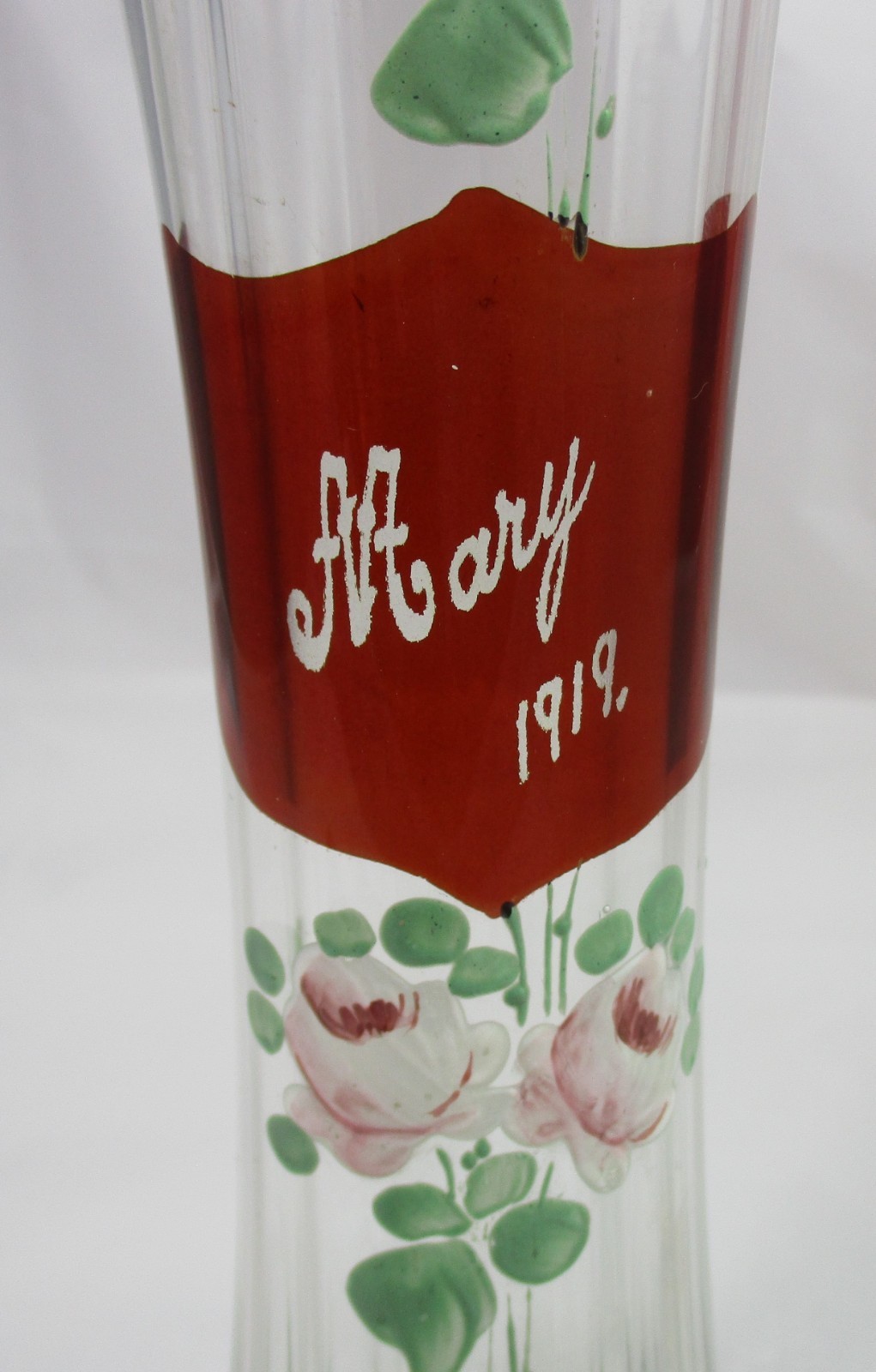 Beautiful Vintage /Antique Handpainted Glass Vase | 13