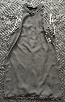Lulus Gown Sleeveless Dress Women Size L Black Spaghetti Straps NWT