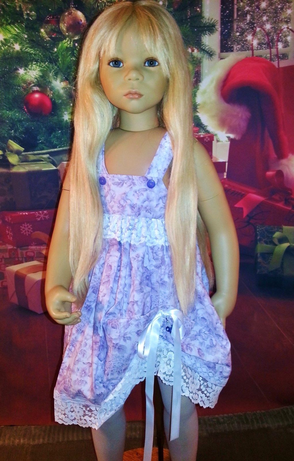 Himstedt Karile modeling SEAMSTRESS made SPRING Easter PARTY DRESS SET