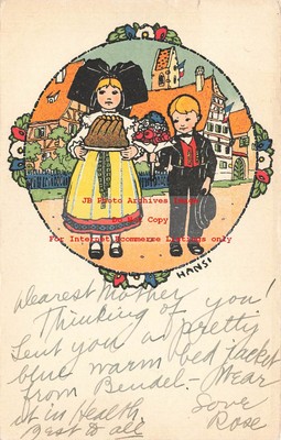 Hansi, La Cigogne, Children with Food & Flowers
