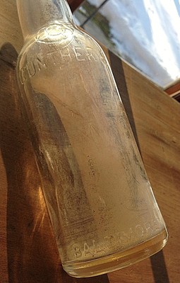 Vtg Beer Bottle Gunthers Brewery Baltimore MD Clear Glass Old 1930 Swindell Rare