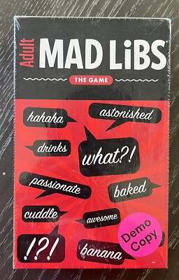 Adult Mad Libs Card Game Demo Copy 2017 Fully Baked Ideas, New and Sealed