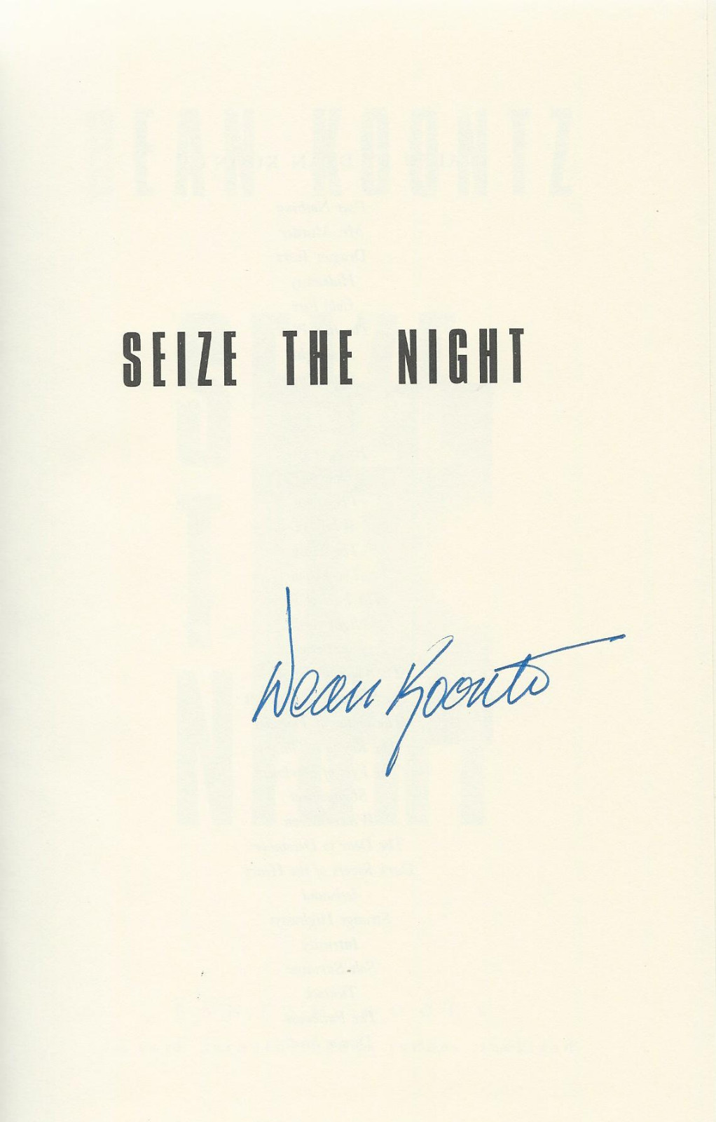 DEAN KOONTZ, author, AUTHENTIC HAND SIGNED 