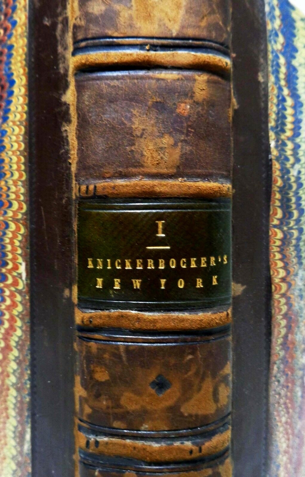 MID-19TH C ANTIQUE 1857 'WORKS OF WASHINGTON IRVING' W/KNICKERBOCKER'S NEW YORK