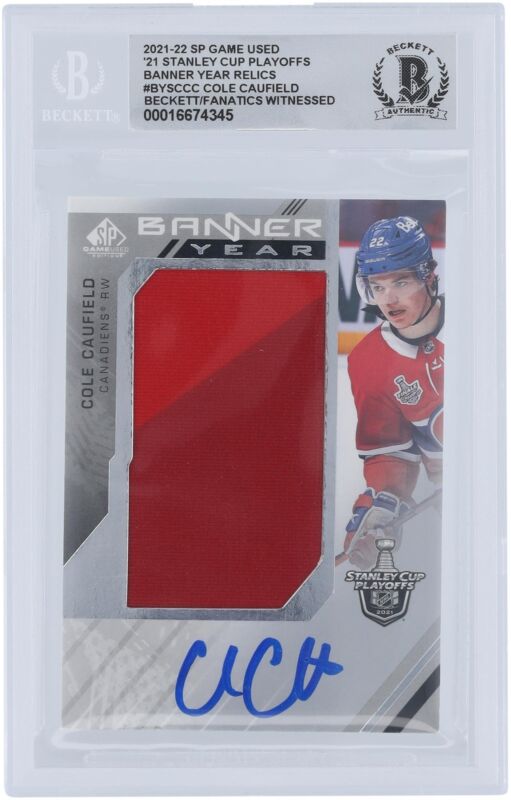 Cole Caufield Canadiens Signed 2021-22 Upper Deck SP #BYSC-CC BAS 10 Rookie Card