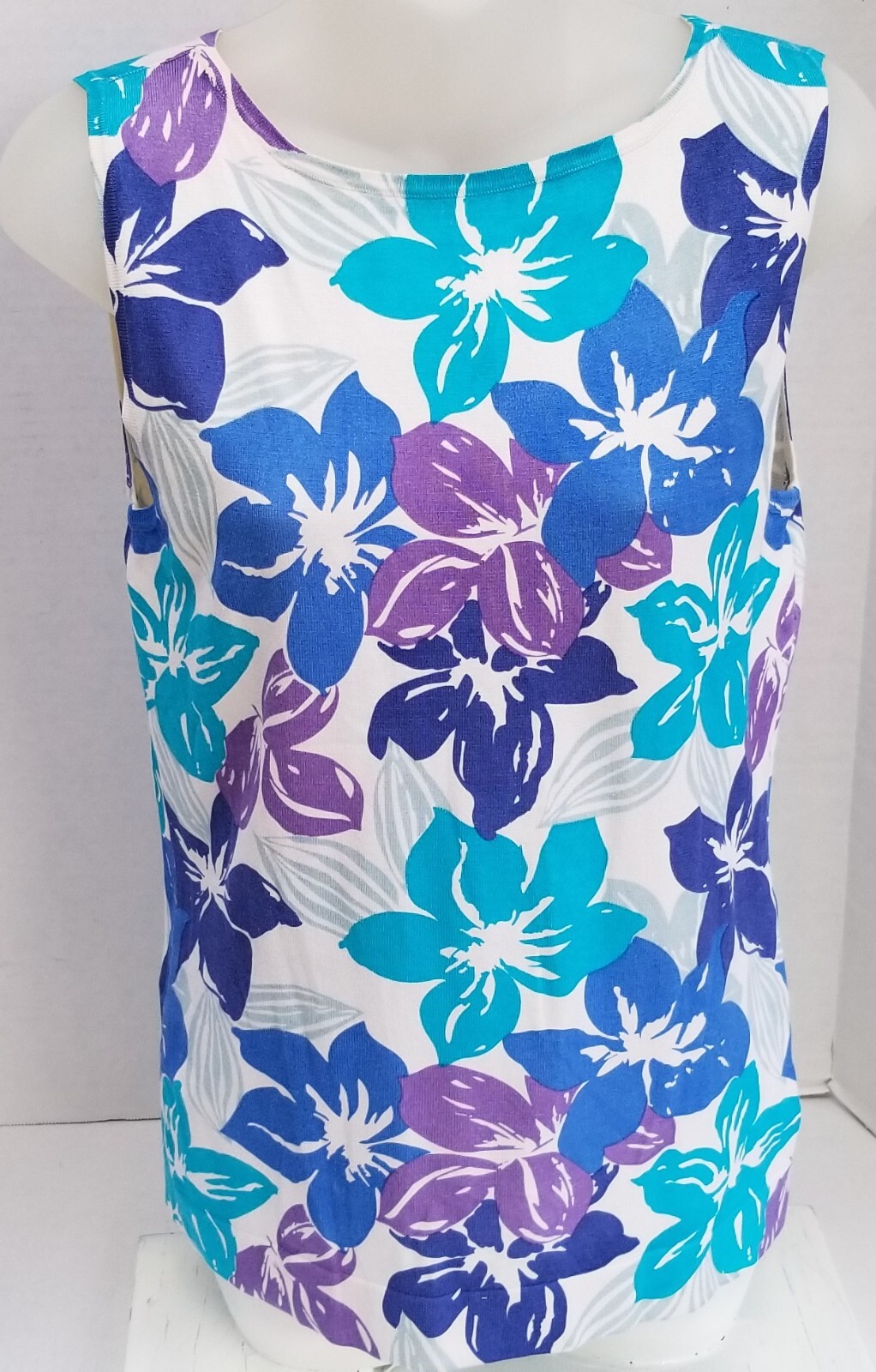 ANNA GRAY Colorful Silk Blend Thin Ribbed Fitted Sleeveless