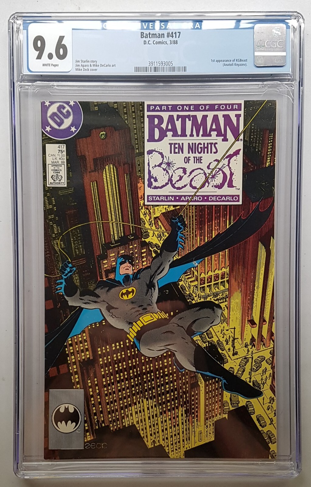 アメコミリーフ Batman #353 CGC 9.6 BATMAN #417 CGC 9.6 1988 NEW 3911593005 | eBay
