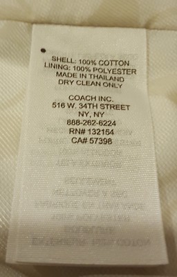 Pre-owned Coach F84238 Navy/beige Zebra Signature Belted Doublebreasted Trench Coat $378 In Blue