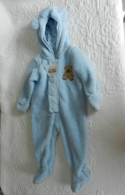 Cuddle Bear Fleece Snowsuit.Size 12 months.  Light baby blue with lined hood.