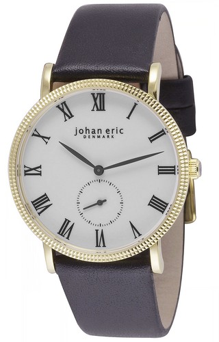 Pre-owned John Eric Johan Eric Men's Holstebro Watch Je-h1000-02-001 Black Leather White Dial