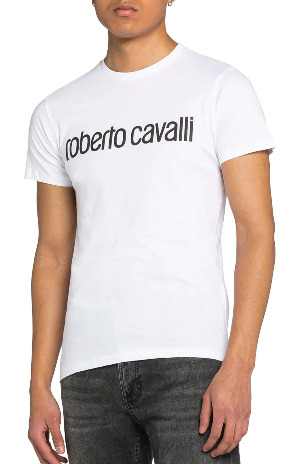 ROBERTO CAVALLI ROBERTO CAVALLI FIRENZE LOGO PRINT LUXURY CREW NECK T-SHIRT RETRO SHIRT TOP L