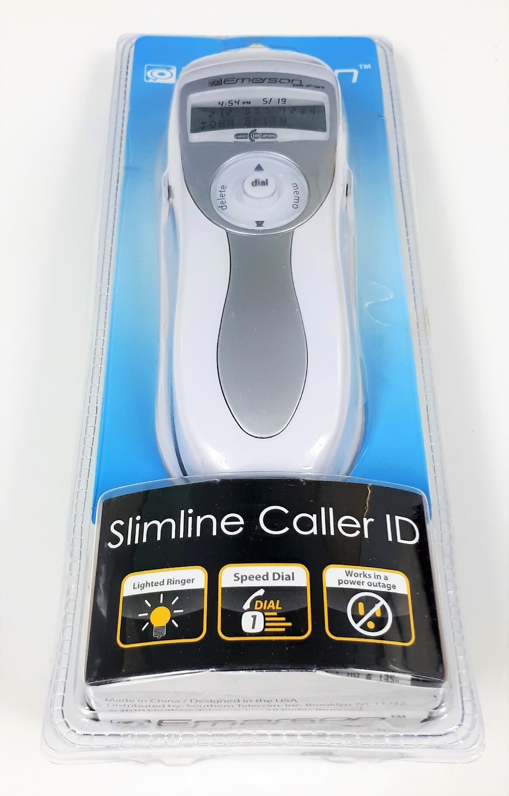 Emerson Phone EM2516WH Handset Slimline Caller ID Corded Landline Telephone New