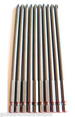 10 GOLIATH INDUSTRIAL 6'' SCREW BITS #2 PHILLIPS MAGNETIC TIP SB6P2 DRIVER DRILL