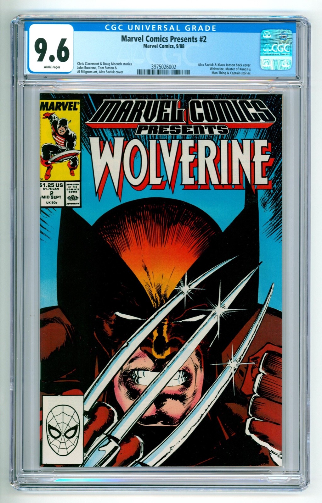アメコミリーフ Wolverine #2 CGC 9.4 アメコミリーフ Wolverine #2 CGC 9.4 アメコミリーフ Wolverine