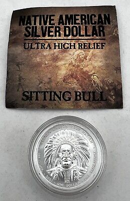 Oglala Lakota Sioux Sitting Bull Native American 1-Oz 999 Ultra HighRelief W/COA